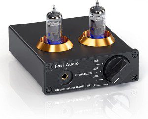 Fosi Audio Box X1 Phono Preamp for MM Turntable Mini Stereo Audio Hi-Fi Phonograph/Record Player Preamplifier with 3.5MM Headphone and RCA Output with Power Switch DC 12V Power Supply