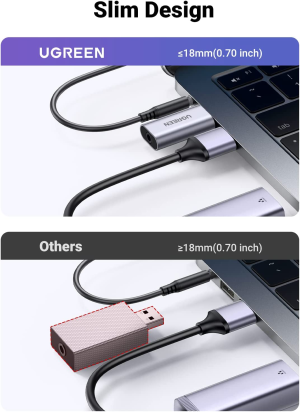 UGREEN USB to Audio Jack USB External Sound Card 3.5Mm Audio Adapter 2 in 1 USB to 3.5Mm TRRS Headphone Adapter Microphone Stereo Jack Aluminum Compatible with PS5 PC Windows Mac Linux Laptop Desktop