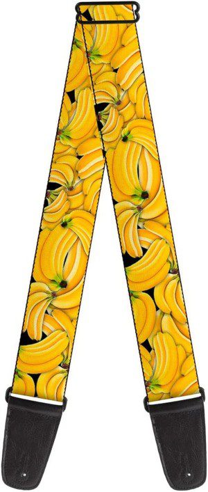 Buckle-Down Premium Guitar Strap, Vivid Banana Bunches Stacked, 29 to 54 Inch Length, 2 Inch Wide