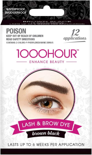 1000HOUR Eyelash and Brow Dye Kit, Brown/Black, 72 G