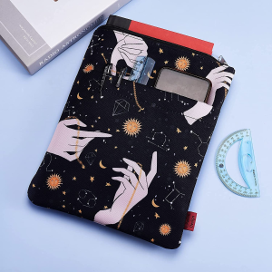 Book Sleeve Sun Constellations, Book Covers for Paperbacks, Washable Fabric, Book Sleeves with Zipper, Medium 11 Inch X 8.7 Inch Book Lover Gifts