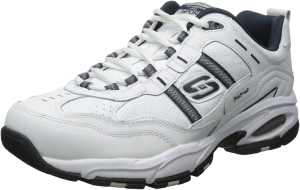 Skechers Men’S Vigor 2.0 Serpentine, White/Navy, 8.5 Wide