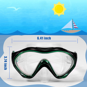 Fpxnb Kids Swim Mask, Swimming Goggles with Nose Cover, Snorkel Mask Diving Mask for Scuba Snorkeling, Anti-Fog Lens Waterproof Socket 180 Degree View Angle Face Mask for Youth Children Junior Teens