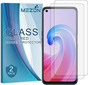 [2 Pack] MEZON Tempered Glass for OPPO A96 – 9H HD Crystal Clear Premium Screen Protector – Case Friendly, Shock Absorption (OPPO A96, 9H HD)