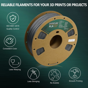 OVERTURE PLA Filament 1.75Mm 3D Printer Consumables, 1Kg Spool (2.2Lbs), Dimensional Accuracy +/- 0.03 Mm, Fit Most FDM Printer (Space Gray)