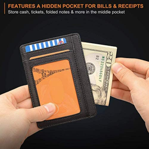 T Tersely Credit Card Holder for Men,Card Wallet, Slim Minimalist Wallet,Rfid Card Holder Blocking Front Pocket Secure Thin Credit Card Wallet, Holds up to 7 Cards and Bank Notes, Ideal for Travel