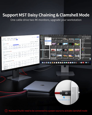 USB C to Display Port 1.4 Cable 2M [8K@60Hz, 4K@144Hz 120Hz, 2K@240Hz], Silkland 5K Type C to DP Cable, [32.4 Gbps, Thunderbolt 4/3 Compatible] for Macbook Pro/Air 2021, M1 Mac Mini, Ipad Pro, XPS 15