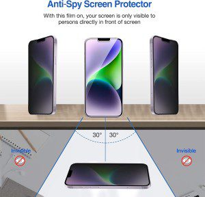 [2 Pack] Procase Privacy Screen Protector for Iphone 14 plus 6.7 Inch 2022 & Iphone 13 Pro Max 6.7 Inch 2021, Anti-Spying Tempered Glass Screen Film Guard