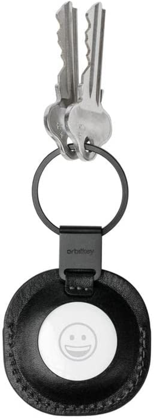 Orbitkey Leather Holder for Apple Airtag | Patent-Pending Quick Release Key Ring | Lwg-Certified Leather and Stainless Steel