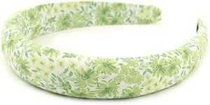 Green Floral Headband for Women Girls Hair Accessories Satin Padded Headband Sponges Puff Headbands Non Slip Boho Head Bands for Women’S Hair Wide Cloth Puffy Headband