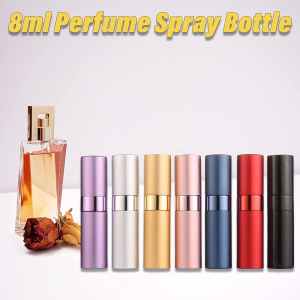 YUNAI 1Pcs Perfume Atomizer Refillable Bottles, 8Ml Portable Mini Spray Travel Bottle, Easy to Refill Glass Inner Empty Atomizer Bottle for Outgoing and Travel(New Version Pink)