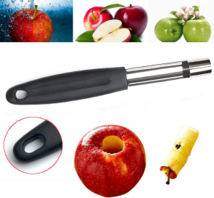 Soft Touch Apple Corer Remover Stainless Steel Core Seed Twist Pear Kitchen Tool Fruit Pear Corer Slicer Peeler with Sharp Serrated Blade Perfect Kitchen Utensil & Gadget for Coring Pear & Other Fruits