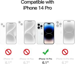 Jetech Full Coverage Screen Protector for Iphone 14 Pro 6.1-Inch, 9H Tempered Glass Film Case-Friendly, HD Clear, 3-Pack