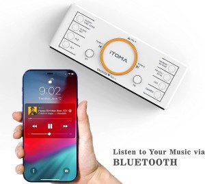 Alarm Clock Radio, 1.4″ White LED Display Clock with Bluetooth, FM Radio, Dual Alarm, Sleep Timer, Snooze, Auto & Manual Dimmer, USB Charger and Night Light Itoma CKS718