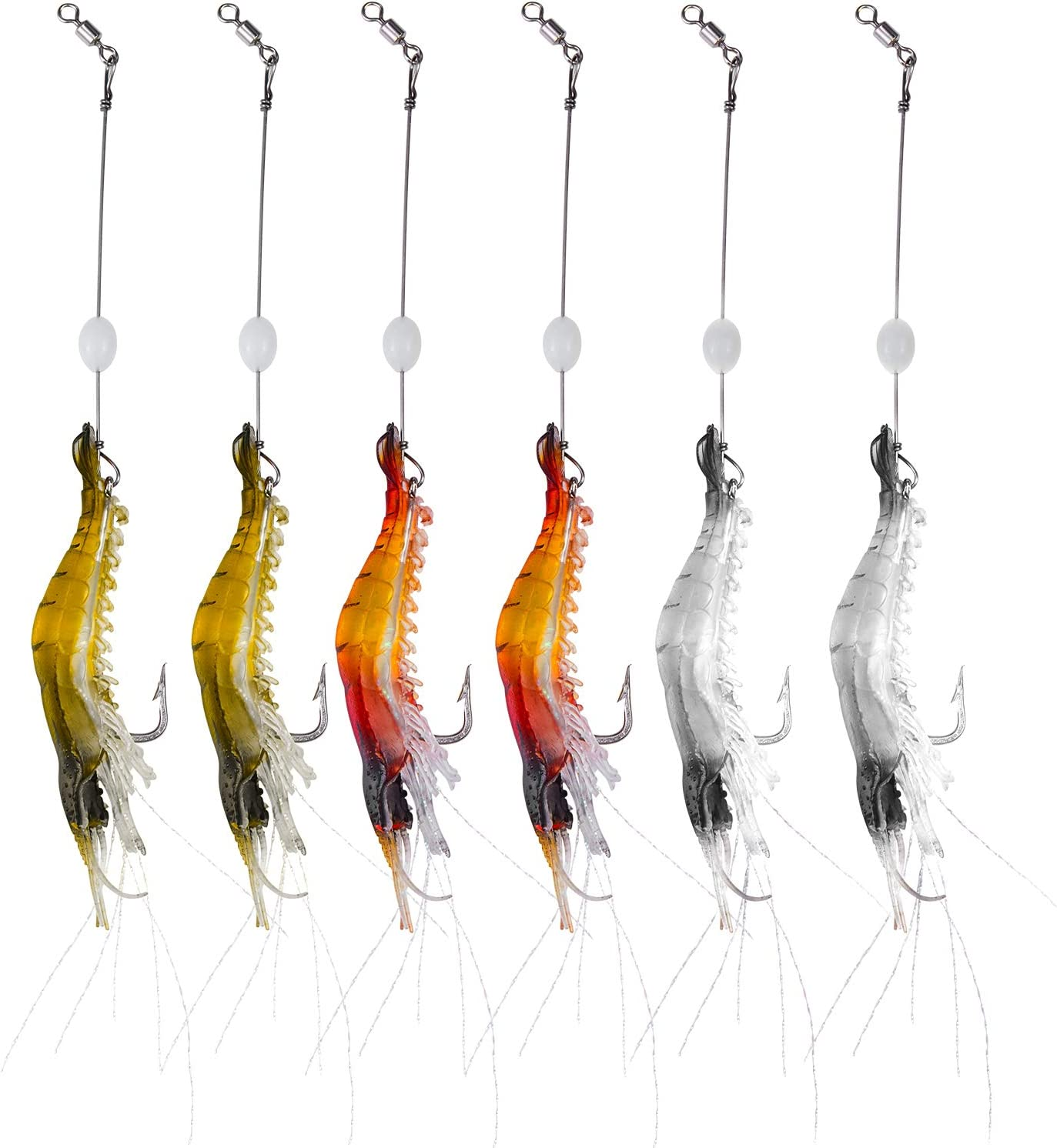 WANBY Fishing Shrimp Lures Artificial Silicone Soft Bait Set