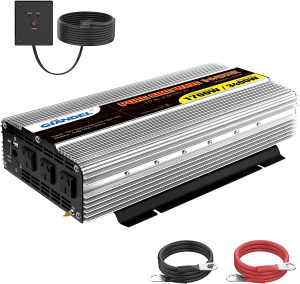 GIANDEL 1000Watt Pure Sine Wave Power Inverter DC12V to AC 240V with Dual AC Sockets and USB Port