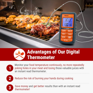 Thermopro TP06S Digital Grill Meat Thermometer with Probe for Smoker Grilling Food BBQ Thermometer