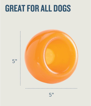 Planet Dog Orbee-Tuff Snoop – Tough and Durable Interactive Dog Ball Treat Dispenser Game – Brain Stimulating Puzzle and Treat Holder Toy for Dogs, Orange