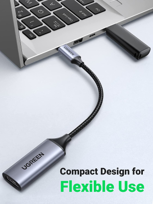 UGREEN USB C to HDMI Adapter Cable 4K 60Hz Aluminum Type C Thunderbolt 3 Converter Male to Female for Ipad Mini 6, Macbook Pro 2019 Samsung Note 10 S22 S20 Imac LG V50 V30 XPS 15 13 Yoga 900