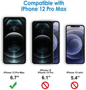 Jetech Screen Protector for Iphone 12 Pro Max 6.7-Inch, Tempered Glass Film, 3-Pack