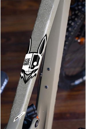All Mountain Style AMS High Impact Frame Guard Extra – Protects Your Bike from Scratches and Dings, Hasie & the Robots White