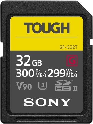 Sony SF-G 64GB Tough Series UHS-II SD Memory Card, Black