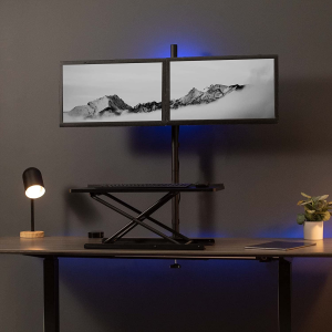 VIVO Dual Monitor Stand up Desk Mount Extra Tall 39 Inch Pole, Fully Adjustable Stand for up to 27 Inch Screens, Black, STAND-V012