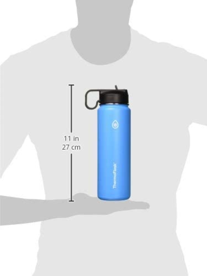 Thermoflask Double Wall Vacuum Stainless Steel Insulated Water Bottle with Two Lids, 24 Ounce, Capri