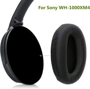 WH-1000XM4 Ear Cushions Replacement Noise Isolation Ear Pads Compatible with Sony WH1000XM4 Wireless Noise Canceling Over-Ear Headphones- Added Thickness & Plastic Stick(Black)