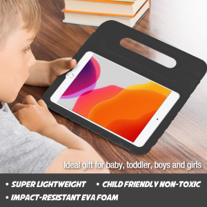 Procase Kids Case for Ipad 10.2 Inch 9Th 2021/ 8Th 2020/ 7Th 2019/ Ipad Air 10.5″ 2019/ Ipad Pro 10.5, Shockproof Convertible Handle Stand Cover Light Weight Kids Friendly Case for Ipad 9/8/7 -Black