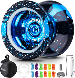 MAGICYOYO N11 Professional Unresponsive Yoyo, Dual Function Yoyo Alloy Metal Yoyo for Beginner Adults, Trick Yoyo with Flat Bearing + Axle + Bearing Removal Tool + Yoyo Storage Bag + 12 Yoyo Strings