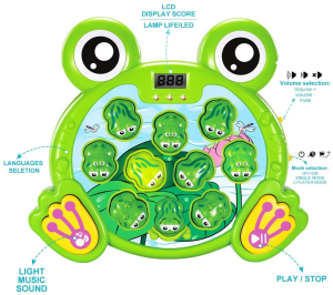 Interactive Whack a Frog Game, Learning, Active, Early Developmental Toy, Fun 2, 3, 4, 5, 6, 7, 8 Years Old Kids, Toddlers, Boys, Girls,2 Hammers Included