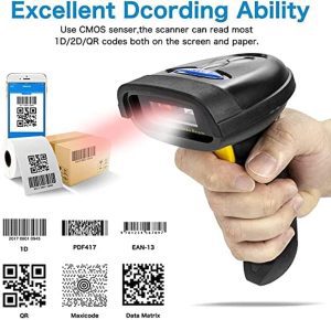 NETUM 2D Barcode Scanner, Compatible with 2.4G Wireless & Bluetooth & USB Wired Connection, Connect Smart Phone, Tablet, PC, 1D Bar Code Reader Work for QR PDF417 Data Matrix NT-1228BL