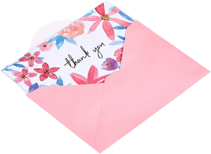 Amazon Basics Thank You Cards, Floral, 48 Cards and Envelopes