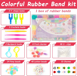 2500+ Loom Bands Kit, 30 Colors Premium Rubber Band Bracelet Kit for Kids Weaving DIY Crafting Gift with Colorful Accessories Best Gifts for Girls & Boys