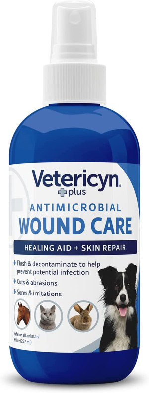 Vetericyn plus Dog Wound Care Spray | Healing Aid and Skin Repair, Clean Wounds, Relieve Itchy Skin, and Prevent Infection, Safe for All Animals. 3 Ounces