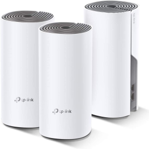 TP-Link Deco AC1200 Whole Home Mesh Wi-Fi (3-Pack), Dual-Band, Up to 1167 Mbps, Wireless, Seamless AI Roaming, Gaming & Streaming, Smart Home, Compatible with Starlink (Deco E4(3-pack))