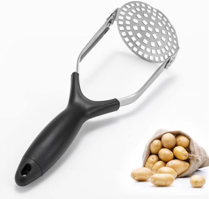 Heavy Duty Stainless Steel Potato Masher with Non-Slip Handle,Cooking and Kitchen Gadget Perfect for Potatoes,Tomatoes,Carrots,Fruits and Baby Food