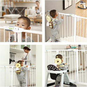 Ycozy Babysafe Baby Gate Dog Gate Metal Safety Gate for Stairs/Doorway/Playpen Auto Close Pet Door Gate with Extensions Kits for Children Kids Puppy 77Cm Tall Width 75-84Cm