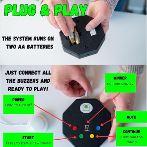 Trebisky Quiz Answer Game Buzzer Standalone System W/Led Light Buttons 8-Player 3Ft Cables (System 2nd Gen)