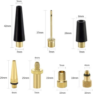 Bicycle Presta Schrader Valve Adaptor, 16PCS Brass Bike Pump Adapters, Ball Pump Needle, Balloon Inflatable Toys Nozzle Inflator Adapter, Air Pump Accessories for Standard Pump or Air Compressor