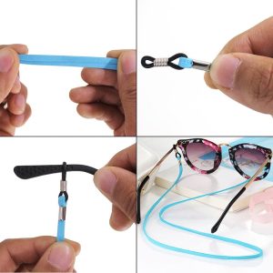 Yucool Eyeglasses Strap Chain,6 Multi-Colored PU Leather Non-Slip Eyewear Retainer String Necklace Cord