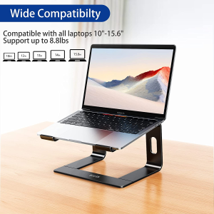 BESIGN LS03 Aluminum Laptop Stand, Ergonomic Detachable Computer Stand, Riser Holder Notebook Stand Compatible with Air, Pro, Dell, HP, Lenovo More 10-15.6″ Laptops, Black