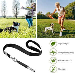 Dog Whistle, 2 Pack Professional Ultrasonic Dog Whistle to Stop Barking, Recall Training, Dog Whistles Training to Stop Barking Control Devices for Neighbors Dog, with Black Lanyard