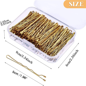 Gold Bobby Pins,150 Pcs Hair Pins Hair Grips Blonde for Women with Box(5 Cm/2.2 Inches)