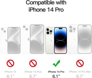 Jetech Full Coverage Screen Protector for Iphone 14 Pro 6.1-Inch with Camera Lens Protector, Tempered Glass Film, HD Clear, 2-Pack Each