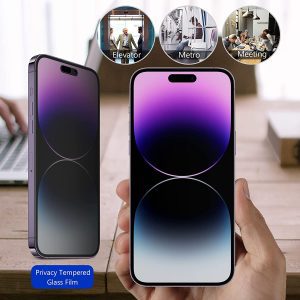 (2 Pack) Procase Iphone Privacy Screen Protector for Iphone 14 Pro Max 2022, 9H anti Spy Dark Tempered Glass Screen Film Guard for Iphone 14 Pro Max 6.7 Inch 2022, Case Friendly Bubble Free