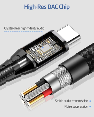 ESR USB Type-C to 3.5 Mm Female Headphone Jack Adapter, USB-C to Aux Audio Dongle Cable Compatible with Galaxy S22/S21/S20/Note10/A52, Ipad Air 5/4, Ipad Pro 12.9ʺ/11ʺ, Ipad 10/Mini 6, Black