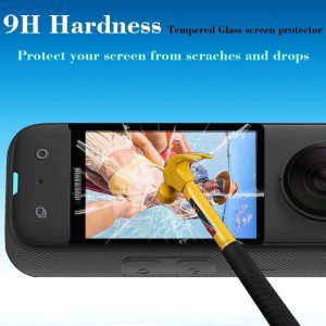 Screen Protector for Insta360 X3 Waterproof 360 [2 Pack],Ulbter LCD Tempered Glass 0.3Mm 9H Hardness Anti-Scrach Anti-Fingerprint Anti-Bubble