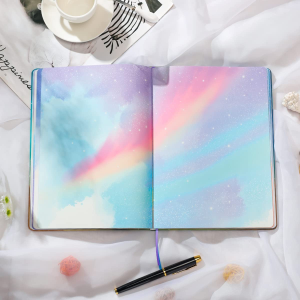 SIIXU Starry Sky Writing Journal for Women, Men, Unique Colorful Blank Notebook for Daily Notes, Gratitude, Dreams or Planning, 7.5” X 10.2″, 160 Pages, 2 Bookmarks, Large, Hardcover, Unlined